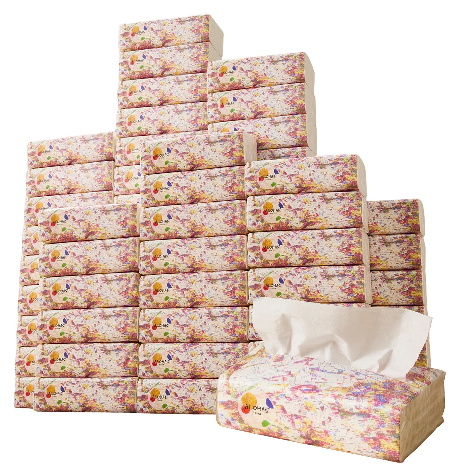 Amazon.co.jp: ALOHAS ソフトパックティッシュ 60パック×400枚(200組